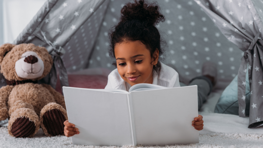 little girl reading